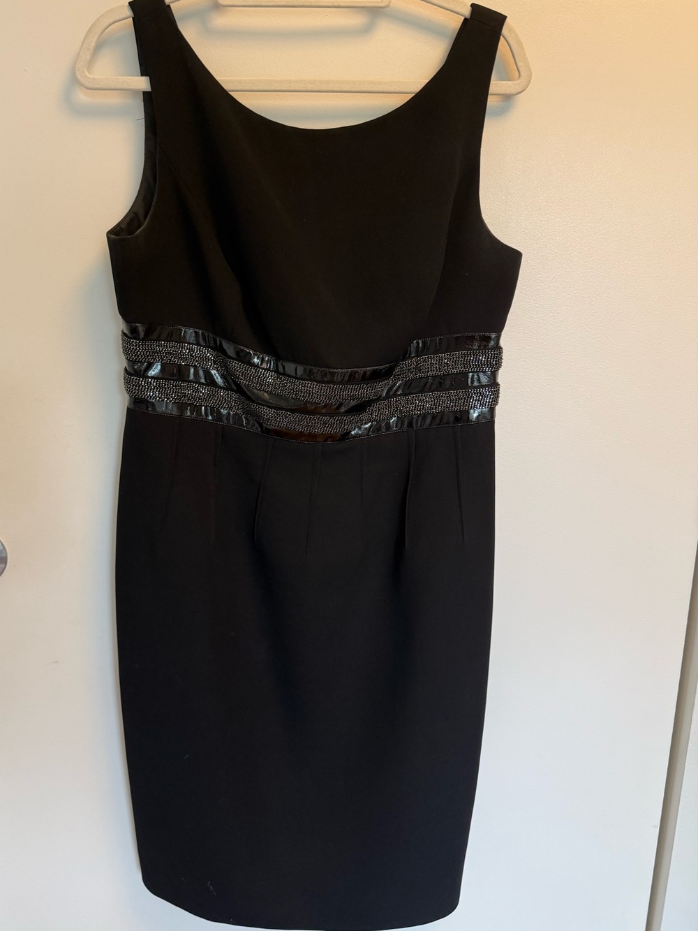 Carmen Marc Valvo Black beaded Cocktail Dress